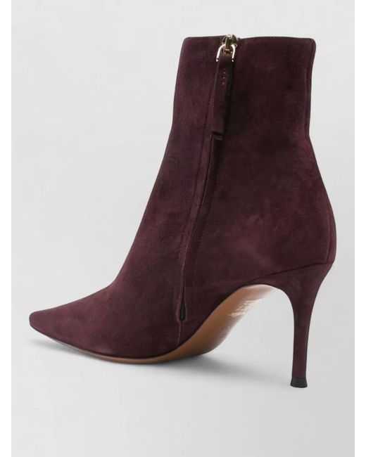 Roberto Festa Purple Ankle Boots Pointed Toe Stiletto Heel Suede