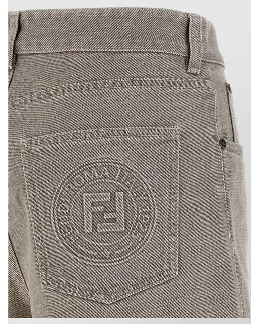 Fendi Gray Denim Short Shorts