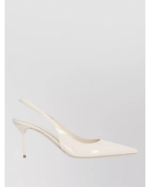 Paris Texas Natural High Heel Slingback Patent Leather Pumps