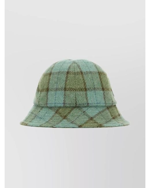 Helen Kaminski Green Embroidered Wool Blend Bucket Hat