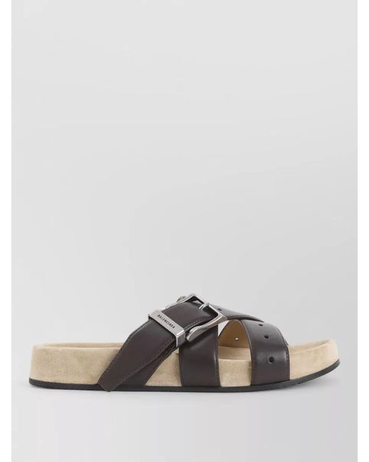 Balenciaga Gray Belt Sandals Anatomical Toe Rubber Outsole for men