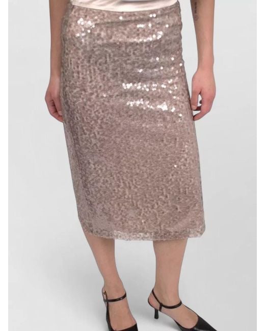 Peserico Multicolor High Waist Sequin Party Skirt Knee Length