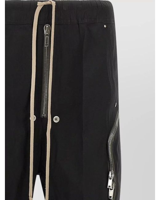 Rick Owens Black Cotton Wide-Leg Flared Floor-Length Trousers for men