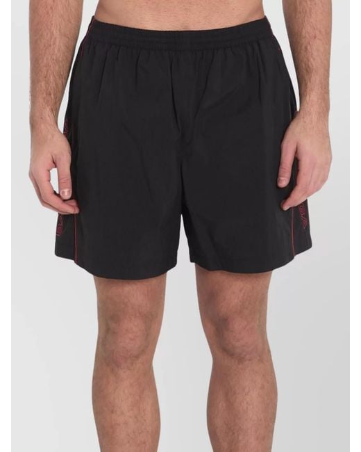 Balenciaga Black Logo-Embroidered Technical Deck Shorts for men