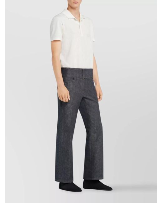 Courreges White Cotton Short-Sleeve Polo Shirt for men