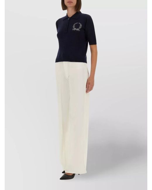 Moschino Blue Cashmere Blend Polo Shirt