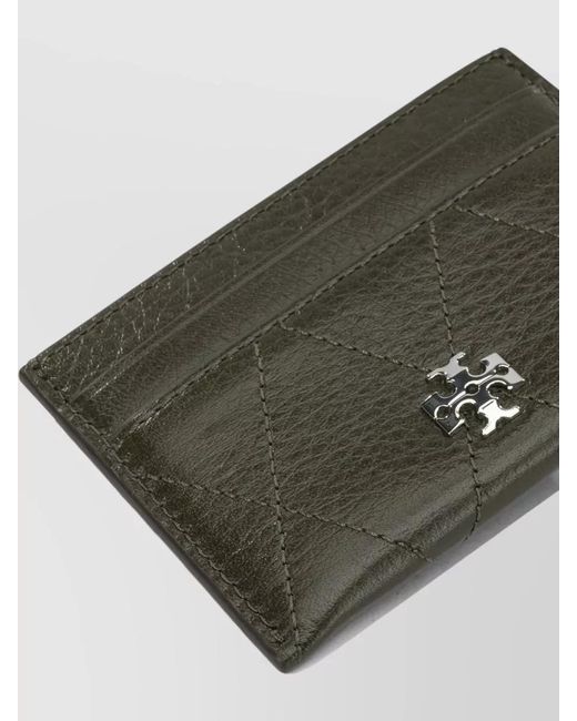 Tory Burch Green Quilted Keyring And Card Holder Accessory