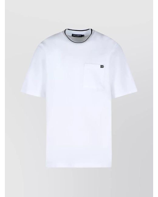 Dolce & Gabbana White Cotton Piqué T-Shirt for men