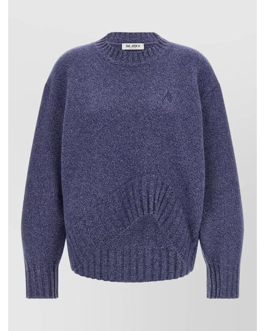 The Attico Blue Sweater Crew Neck Long Sleeves Asymmetric Hem