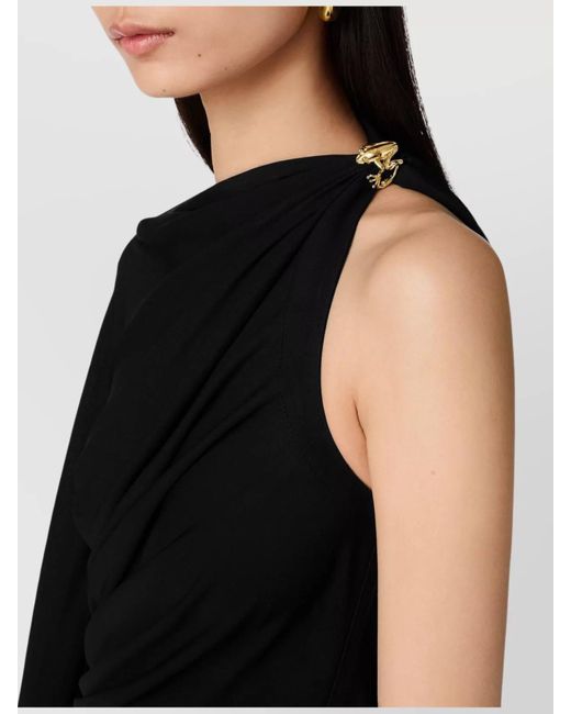 Bottega Veneta Black Draped One Shoulder Dress