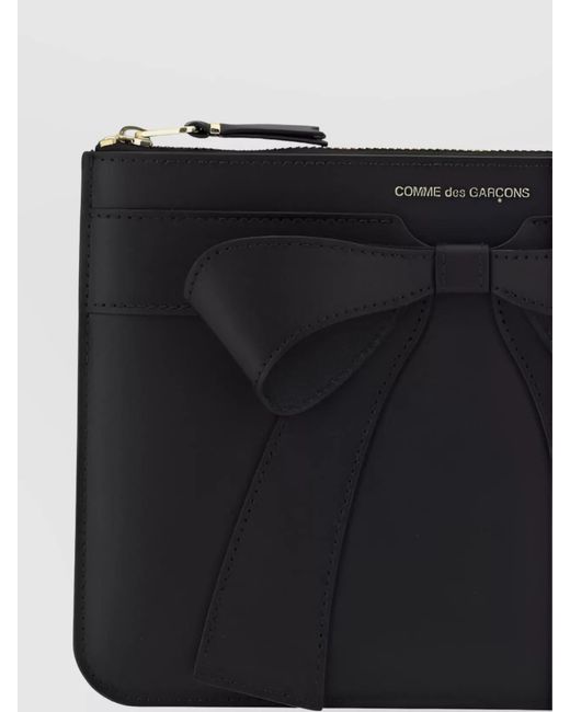 Comme des Garçons Black Leather Bow Coin Purse for men