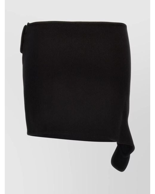 Courreges Black 'Loop Milano' Skirt With Asymmetric Hem