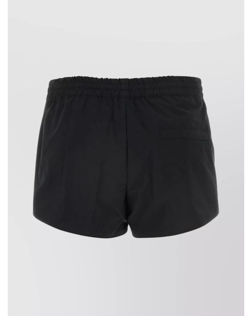 Alexander Wang Black Elastic Waistband Polyester Blend Shorts
