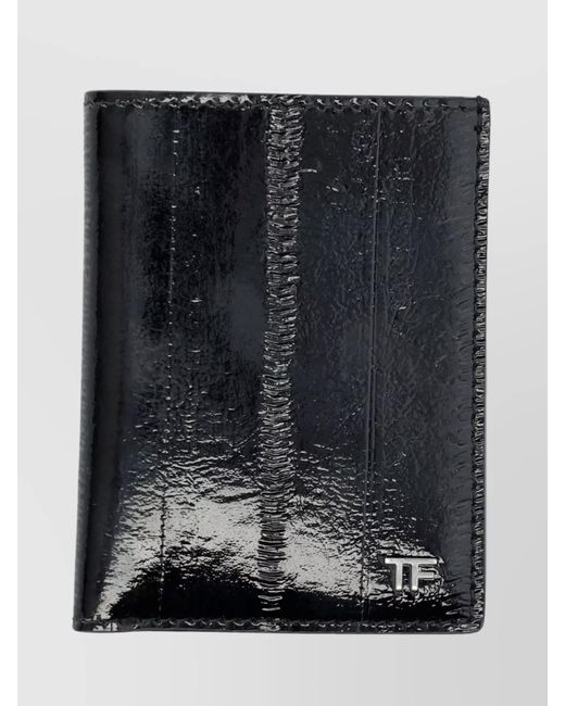 Tom Card Tom Ford Eel Print Leather Folding Card Holder in Black for Men | Lyst