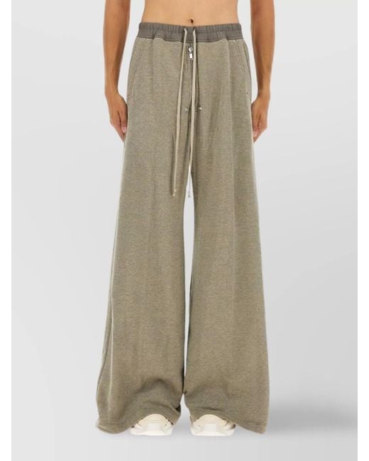 Rick Owens Natural Cotton Wide-Leg Trousers for men