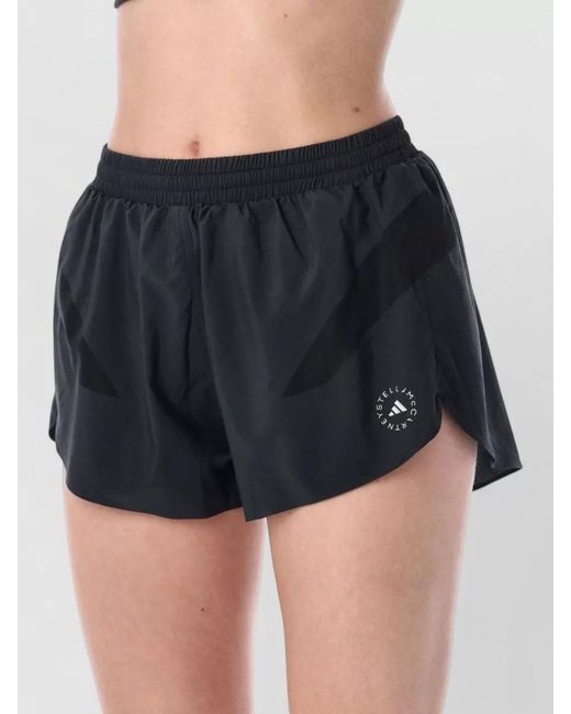 Adidas By Stella McCartney Blue Running Shorts Loose Fit Mid Rise Waistband