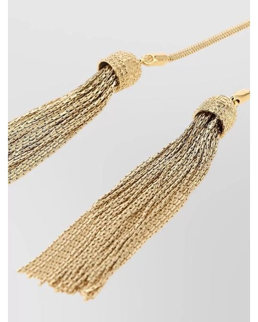 Balmain White Snake Tassel Necklace