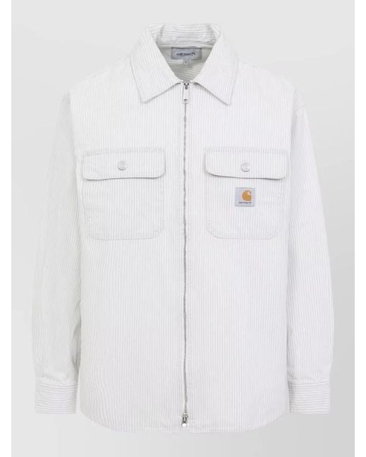 Carhartt White Mercer Jacket Buttoned Pockets And Cuffs for men