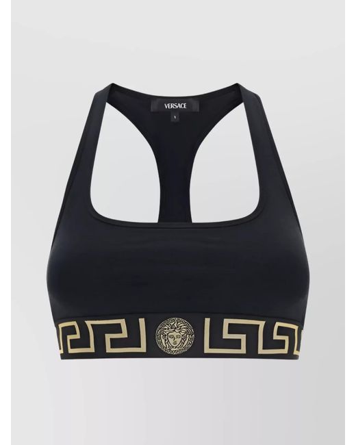Versace Black Scoop Neck Bralette