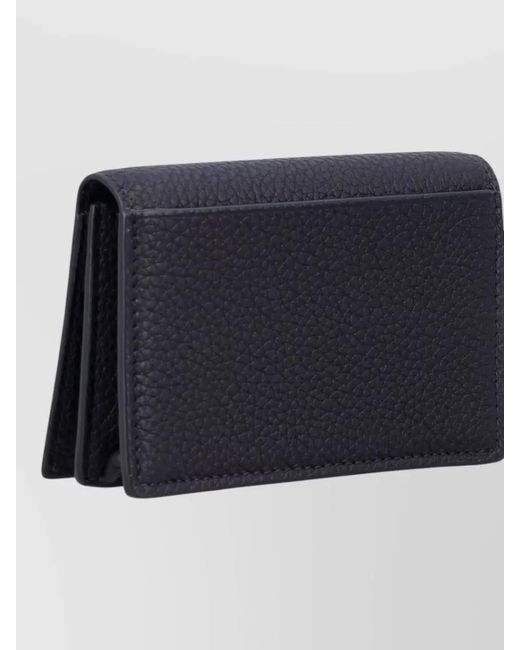 Tom Ford Blue Grain Leather T Line Business Card Holder for men