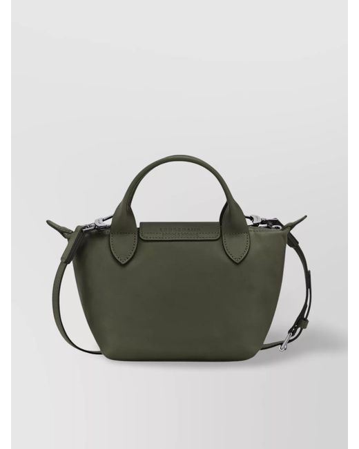 Longchamp Green Calfskin Leather Shoulder Bag
