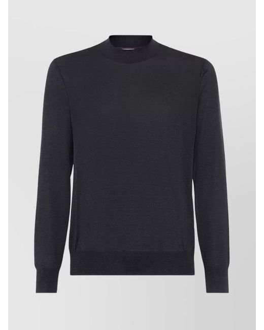 Brunello Cucinelli Blue Solid Sweater for men
