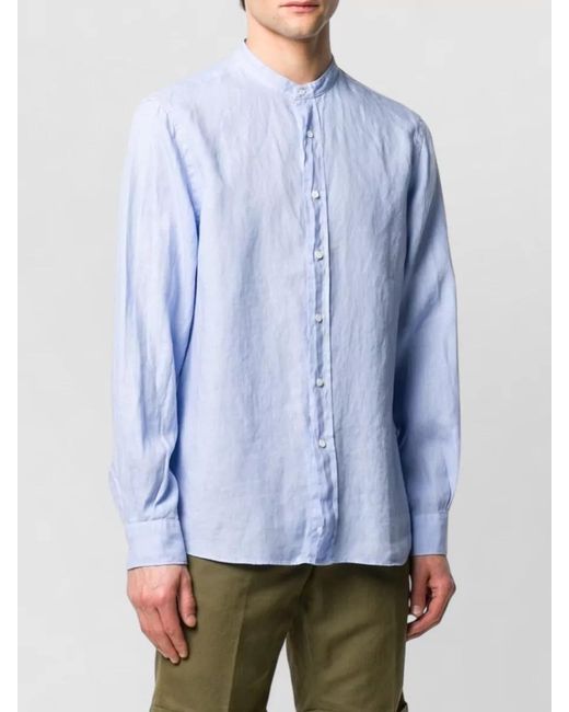 Aspesi Blue Silk Shirt for men