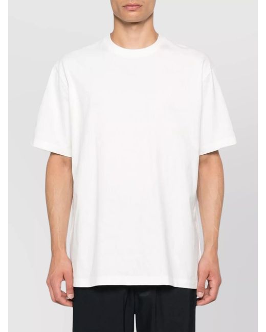 Y-3 White Cotton Logo Short-Sleeve T-Shirt for men