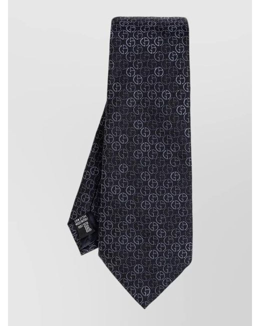 Giorgio Armani Blue Silk Tie Regular Width Traditional Shape for men