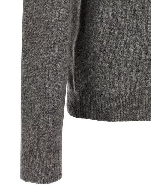 Roberto Collina Gray Cashmere Silk Hooded Sweater for men