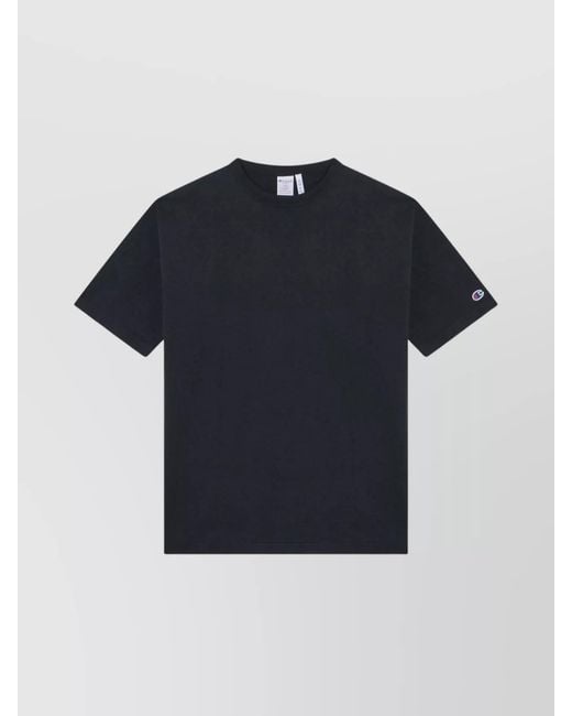 Champion Blue Cotton Crew Neck T-Shirt for men