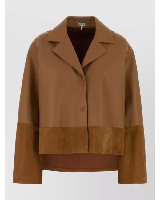 Loewe Brown Leather Shirt Jacket