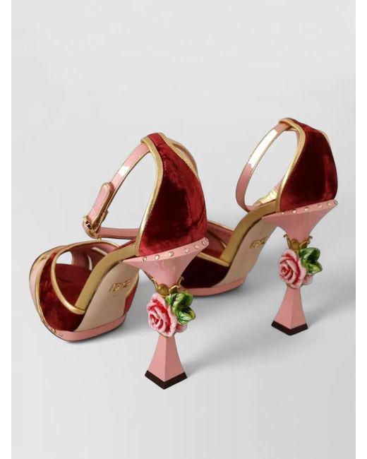 Dolce & Gabbana Multicolor Leather Ankle-Strap High-Heel Sandals