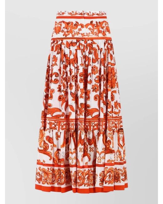 Dolce & Gabbana Cotton High-Rise Flared Maxi Skirt
