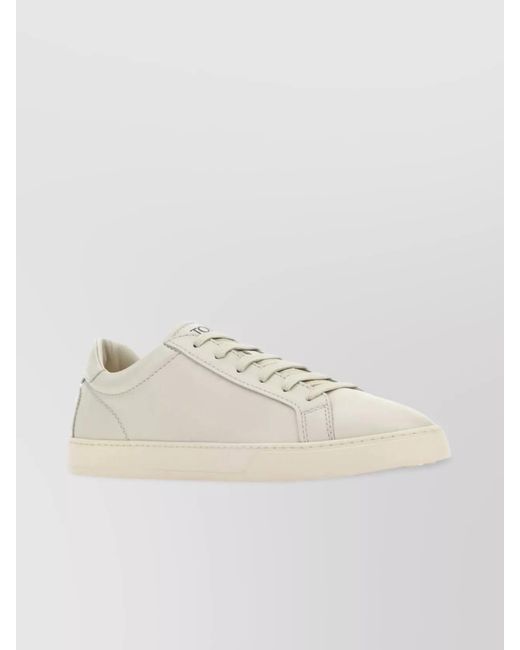 Tod's Natural Leather Logo-Print Low-Top Sneakers for men