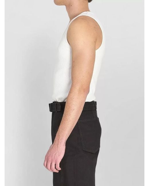 Lemaire Blue Ribbed Tank Top for men