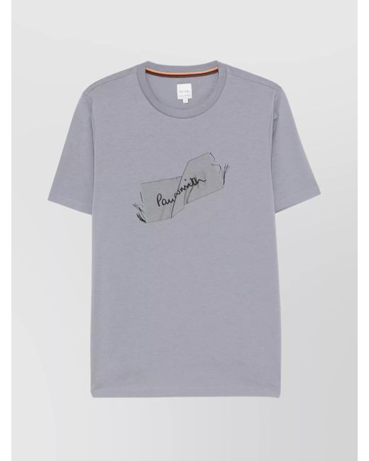 Paul Smith Gray Label-Print Crew Neck T-Shirt for men