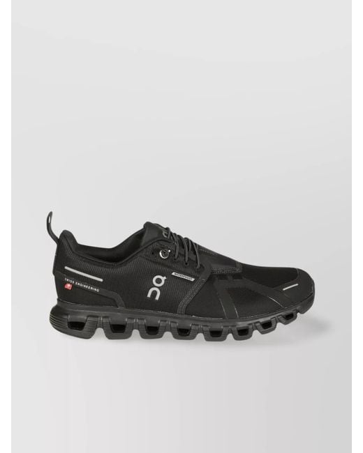 On Shoes Black Recycled Polyester Logo-Print Low-Top Sneakers