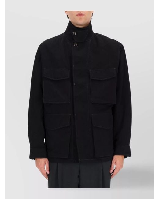 Lemaire Black Cotton Field Jacket for men