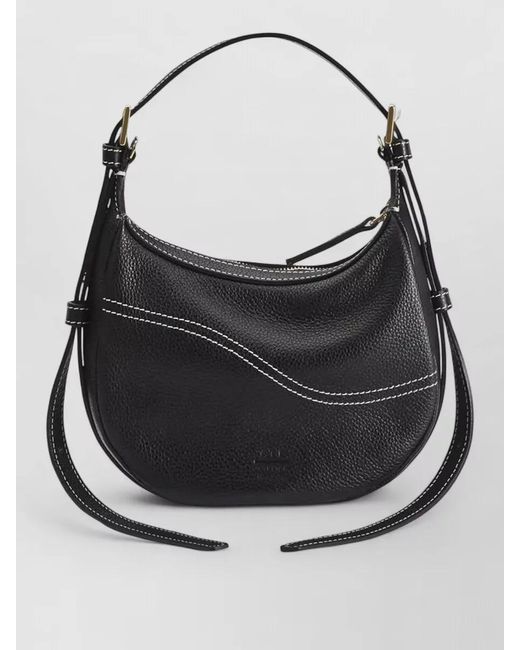 Atp Atelier Women's Black Silea Mandorla Leather Shoulder Crossbody Bag