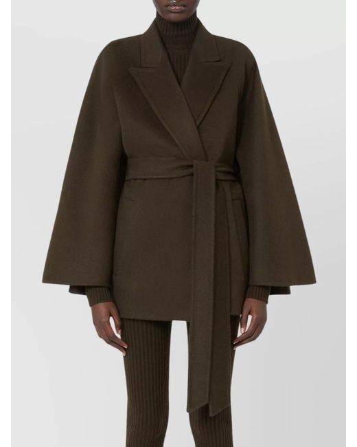 Max Mara Brown Oversized Wrap Coat Belted