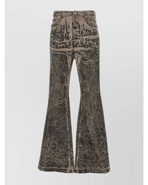 Rick Owens Gray Denim Wide-Leg Trousers for men