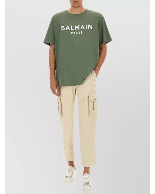 Balmain Natural Cotton Straight-Leg Cargo Trousers for men