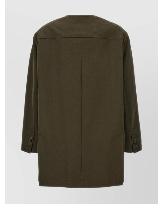 Max Mara Green Cotton Midi Jacket