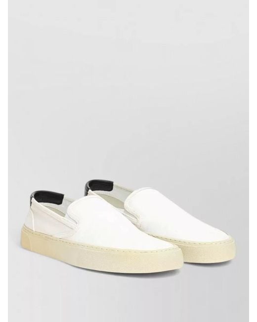 Saint Laurent Natural Cotton Slip-On Sneakers