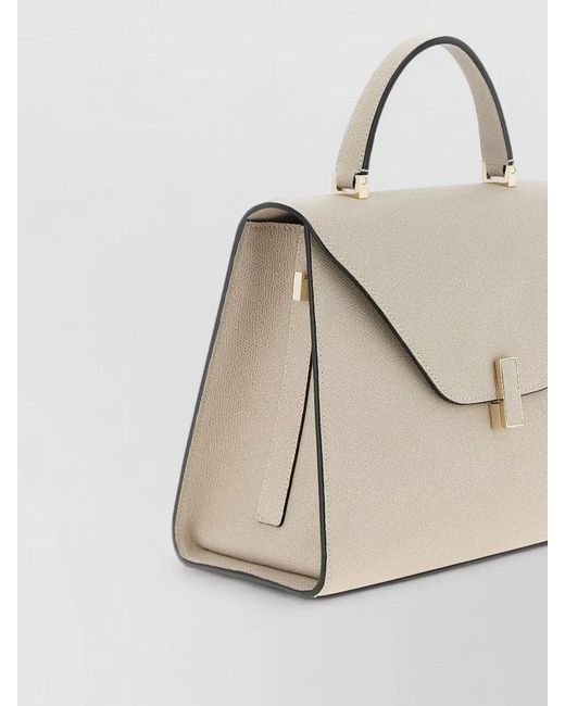 Valextra Natural Iside Large Shoulder Bag Top Handle Strap