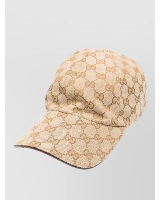 Gucci Natural Gg Canvas Baseball Cap Curved Peak