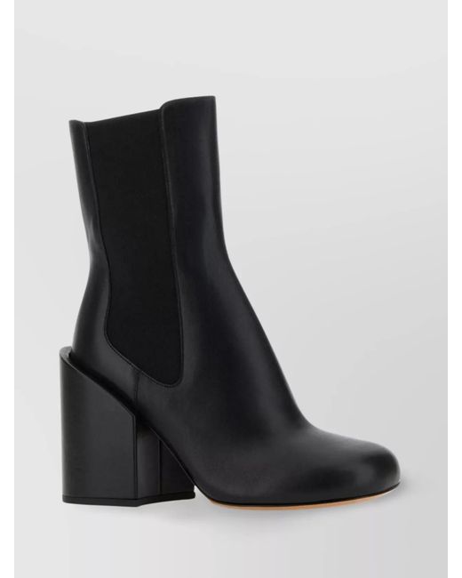 Sportmax Black Leather Ankle Boots