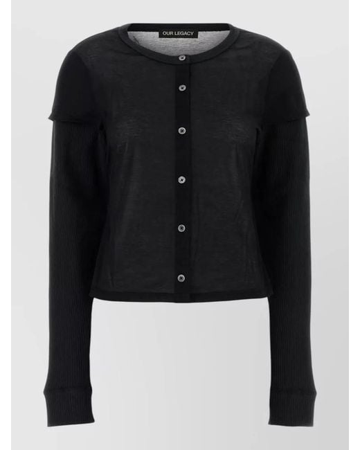 Our Legacy Black Cotton Blend Cardigan