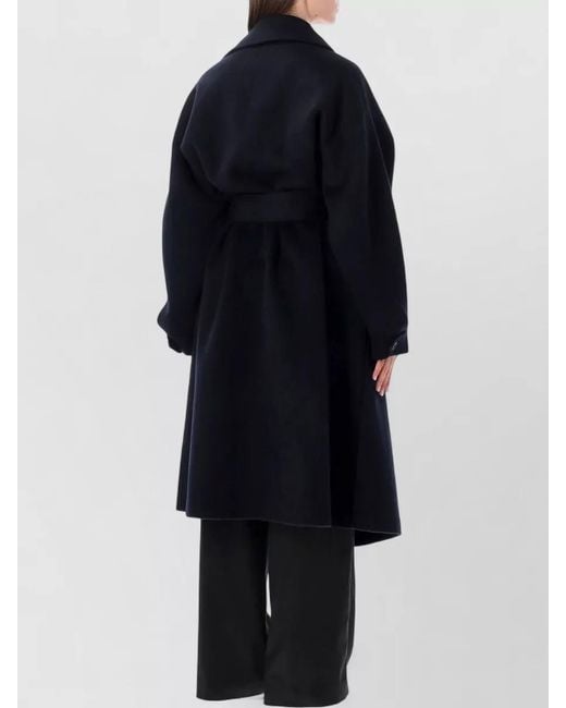 Frankie Shop Blue Issen Wool Trench Coat Belted Design